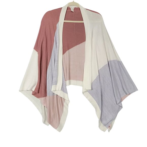 LULULEMON Silk Blend Open Front Colorblock Hatha Wrap Poncho ONE SIZE - Picture 5 of 13